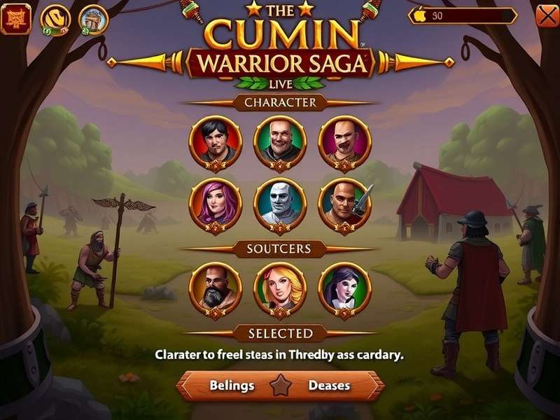 Cumin Warrior Saga character selection screen